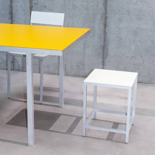 Tabouret Alu Stool métal blanc / Small - H 45 cm - valerie objects - Ivoire - Aluminium