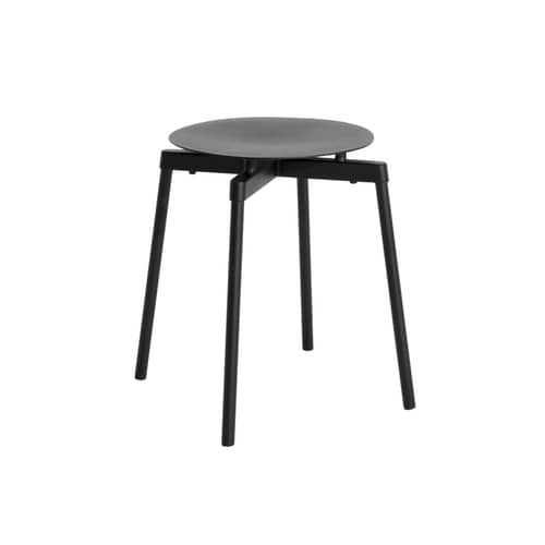 Tabouret empilable Fromme métal noir / Aluminium - Petite Friture - Noir - Aluminium