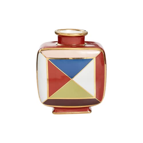 Vase Torino Squares keramik bunt / 17 x 10 x H 20 cm - Porzellan - Jonathan Adler - Mehrfarbig - Porzellan