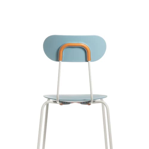 Chaise de bar Mariolina bleu / H 66 cm - Magis - Bleu ciel / Piètement blanc - Acier, Polypropylène