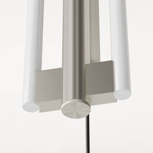 Applique con presa Eiffel Double metallo argento / H 50 cm - Frama  - H 50 cm - Acciaio inossidabile