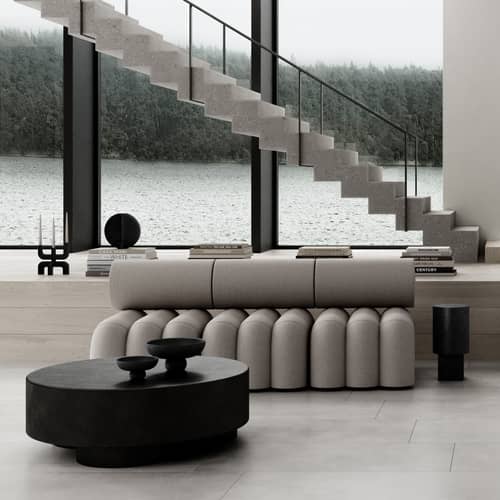 Baburu Big Centrepiece ceramic black / Ø 43 x H 18 cm - 101 COPENHAGEN - Black & White - Ceramic