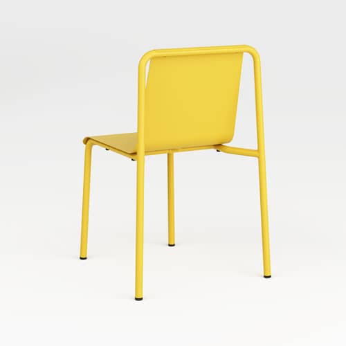 Chaise empilable Panorama métal jaune - TIPTOE - Jaune Soleil - Acier thermolaqué