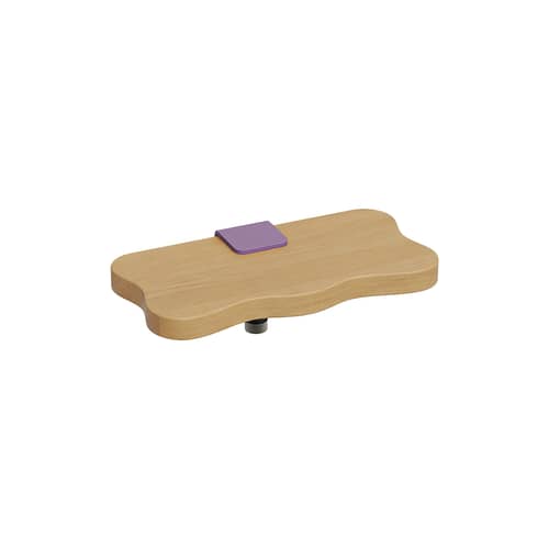 Etagère murale Bracket Vague by Uchronia / L 32 cm - Chêne massif - TIPTOE - Fixation violet / Tablette chêne - Acier thermolaqué, Chêne massif éco-certifié