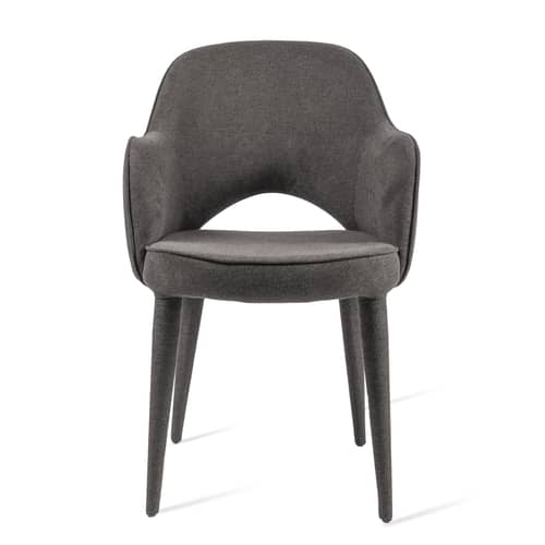 Gepolsterter Sessel Cosy textil grau / Stoff - POLSPOTTEN - Dunkelgrau - Metall, Polyester-Gewebe, Schaumstoff