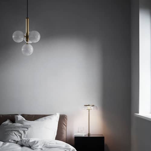 Pendelleuchte Miira 4 glas gold / Ø 38 cm - NUURA - Gold / Opalinweiß - Aluminium, mundgeblasenes Glas