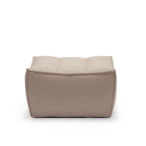 Sitzkissen N701 textil beige / 70 x 70 cm - Stoff - Ethnicraft - Beige - Gewebe, Holz, Schaumstoff