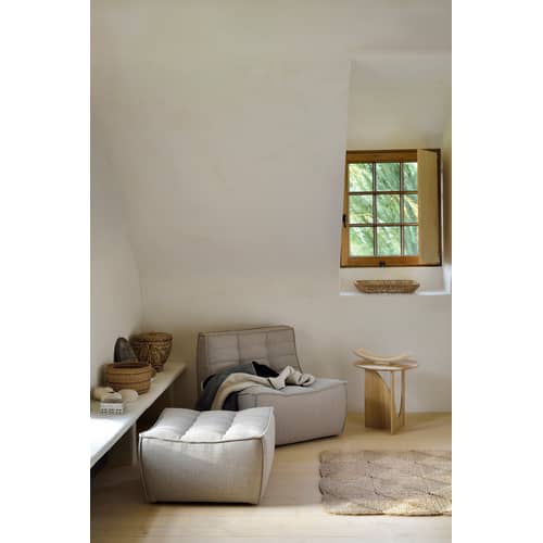 Sitzkissen N701 textil grau / 70 x 70 cm - Stoff - Ethnicraft - Dunkelgrau - Gewebe, Holz, Schaumstoff
