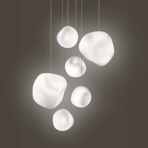 Pendelleuchte Hoba Grande glas weiß / Ø 36 cm - Foscarini - Ø 36 cm - mundgeblasenes Glas