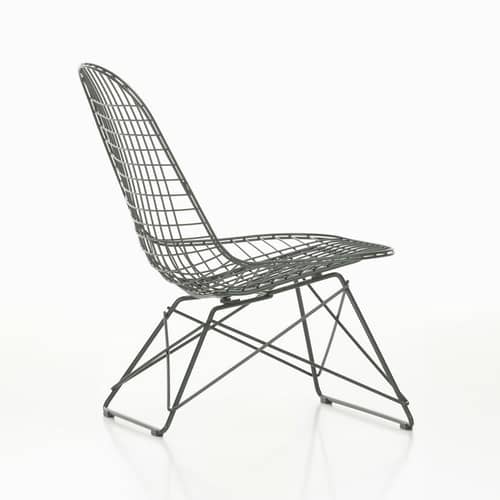 Poltrona lounge Wire Chair LKR metallo verde / Charles & Ray Eames, 1951 - Vitra - Verde scuro - Acciaio epossidico