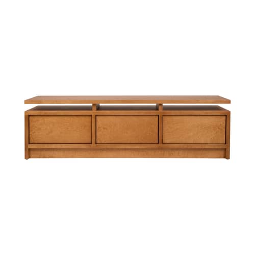 Console basse Ratio bois naturel / Meuble TV - L 140 x H 40 cm - Frama  - Bouleau brun chaud - Bouleau massif, Contreplaqué de bouleau, MDF
