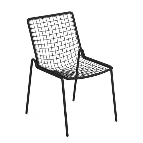 Sedia impilabile Rio R50 metallo nero / Metallo - Emu - Nero - Acciaio