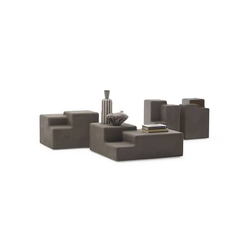 Table d\'appoint Matrix / 33 x 33 x H 47 cm - Béton - Mogg - Smoke - Béton
