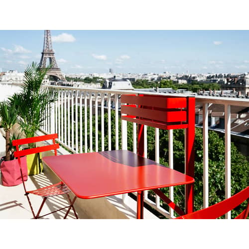Table pliante Balcon Bistro métal vert / Rabattable - 77 x 64 cm - Fermob - Cactus - Acier peint