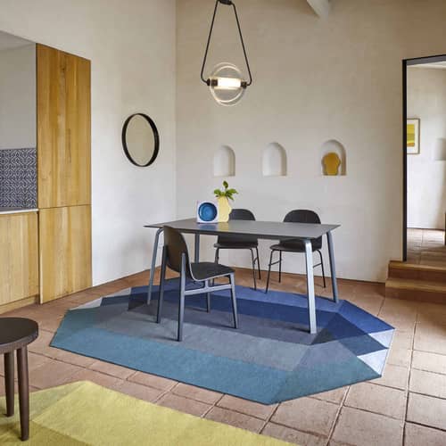 Tapis d\'extérieur Diamond / 170 x 220 cm - PET recyclé - Gan - Bleu / vert -  PET recyclé