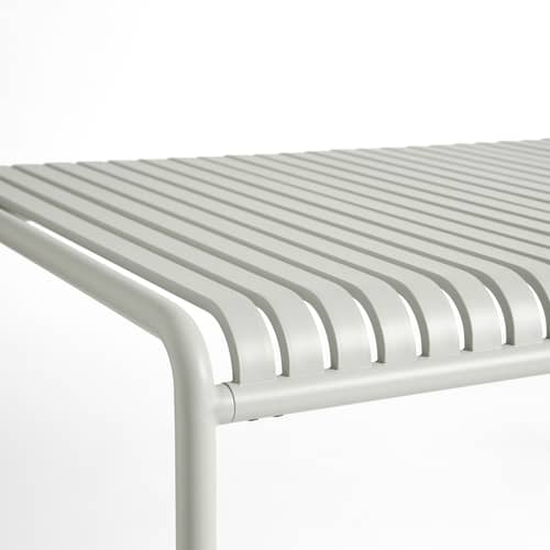 Tavolo rettangolare Palissade metallo grigio / 220 x 90 cm - Hay - Grigio argento - Acciaio termolaccato