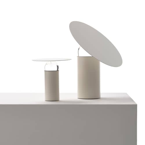 Tischleuchte Era Large LED metall weiß / H 67 cm - drehbar - Mogg - Weiß - Aluminium, Kristall