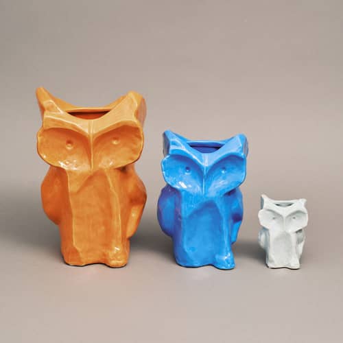 After Midnight Owl  Vase ceramic blue / XS - H 12 cm - Serax - Light blue - Enamelled sandstone