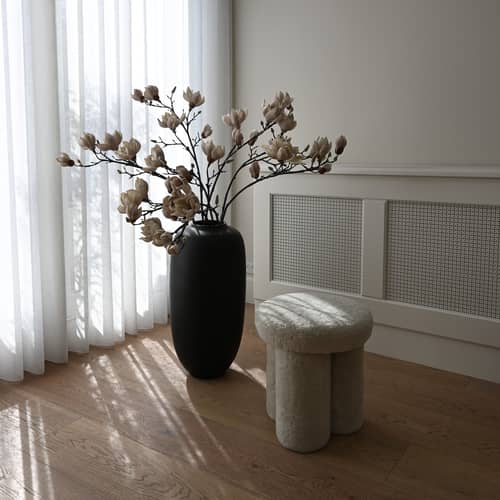 Vase Sunao Slim Hexa / Ø 35 x H 68 cm - 101 COPENHAGEN - Noir - Céramique émaillée