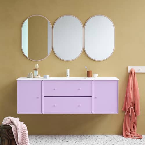 Wandspiegel Colour Frame - Look holz rot / 46,8 x 69,6 cm - MONTANA - Beetroot 165 -  Verre miroir, lackierte Holzfaserplatte