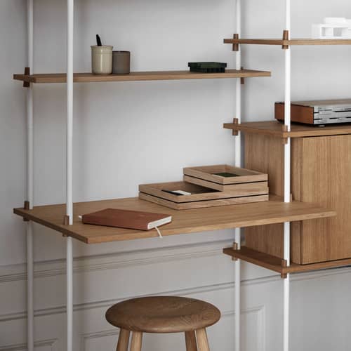 Zubehör  holz natur / Tablett-Schreibtisch für Shelving System - B 85 x T 52 cm - MOEBE - Eiche natur - MDF Eichenfurnier