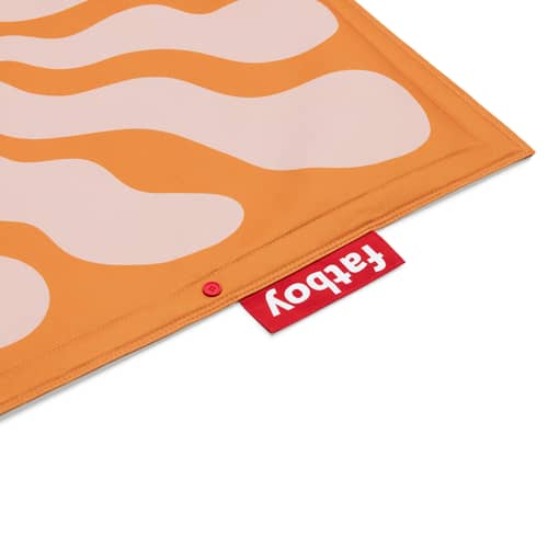 Außenteppich Flying Carpet textil orange / 180 x 140 cm - Gepolstert - Fatboy - Liquid Flower / Orange & Rosa - Recyceltes Polyester, Schaumstoff
