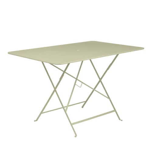 Klapptisch Bistro metall grün / 117 x 77 cm - 6 Personen - Sonnenschirmloch - Fermob - Lindgrün - bemalter Stahl