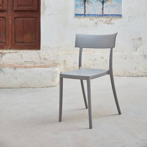 Chaise empilable Catwalk plastique gris / Recyclé - Finition mate soft touch - Kartell - Gris mat - Technopolymère thermoplastique recyclé