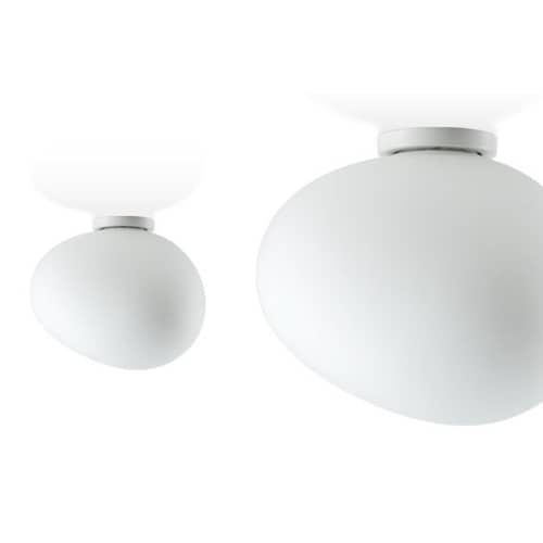 Gregg Media Wall light glass white Ceiling light - Foscarini - White - Media (L 31 cm) - Blown glass