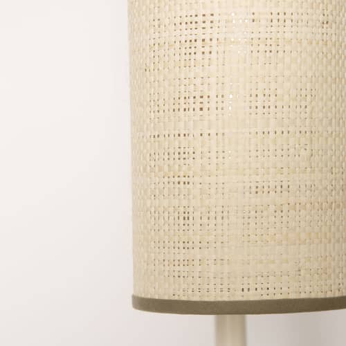 Applique Tokyo fibre bianco / Rafia - H 42 cm - Maison Sarah Lavoine - Rafia naturale / Bianco - Acciaio termolaccato, Rabane
