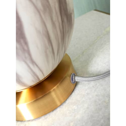 Lampada da tavolo Carrara vetro bianco oro / Ø 16 cm - Vetro effetto marmo - It\'s about Romi - Effetto Marmo Bianco / Oro - Metallo, Vetro