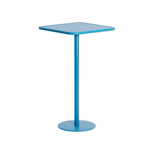 Mange-debout Week-end métal bleu / 60 x 60 cm x H 105 cm - Aluminium - Petite Friture - Bleu Ciel - Aluminium