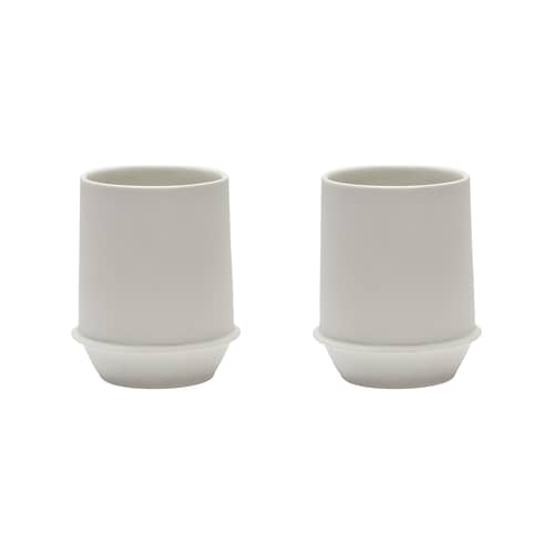 Set de 2 mugs Dune / By Kelly Wearstle - Ø 9 x H 11,5 cm - Serax - Blanc Albâtre - Porcelaine