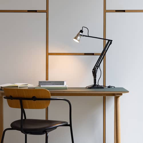 Tischleuchte Original 315 metall silber / Ausgabe Navigation – Neuauflage 1940 - Anglepoise - Poliertes Aluminium & Schwarz mattiert - Aluminium, Gusseisen, Stahl