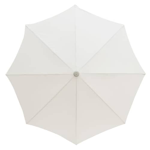 Parasol The Amalfi blanc / Ø 230 cm - BUSINESS & PLEASURE - Uni blanc / Antique - Aluminium, Bois lamellé-collé de récupération, Fibre de verre, Toile outdoor