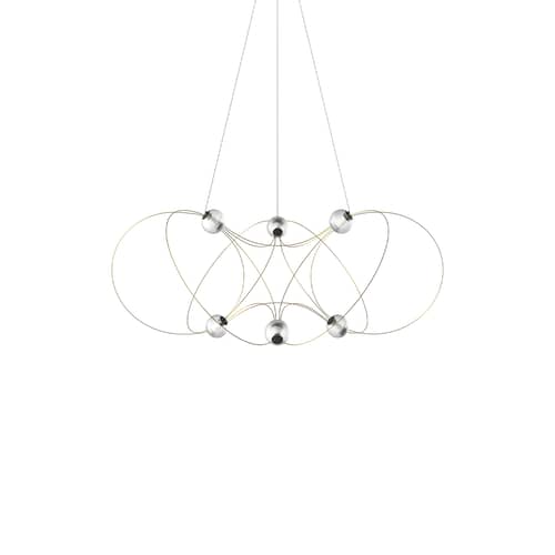 Pendelleuchte Munari 6 metall gold / LED - Ø 120 x H 45 cm / Vormontierte Version - DCW éditions - Gold - Polyacryl, Stahl