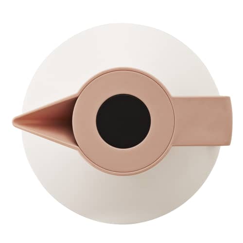 Pichet isotherme Geo plastique blanc / 1L - Normann Copenhagen - Blanc / Bouchon corail - Plastique