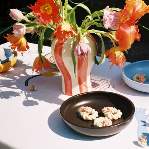 Platte Sobremesa Medium keramik braun / Ø 23 x H 5 cm / Porzellan - Hay - Dunkelbraun - Porzellan