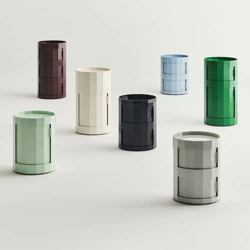 Rangement Facet High / H 66 cm - 2 portes / Avec roulettes - Hay - Vert épinard - ABS recyclé