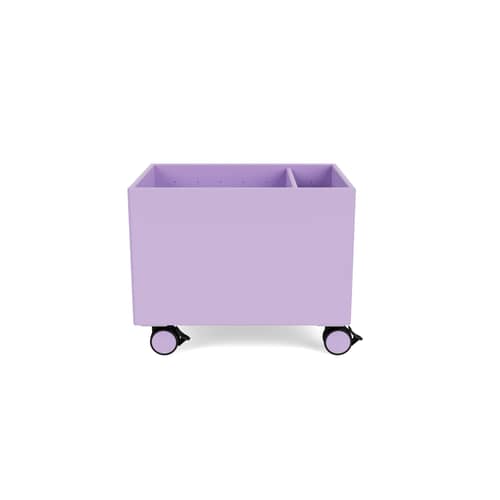 Colour Box II Storage chest on wheels wood purple / 46.8 x 35.4 x H 37.8 cm - MONTANA - Iridescent iris 164 - Lacquered MDF