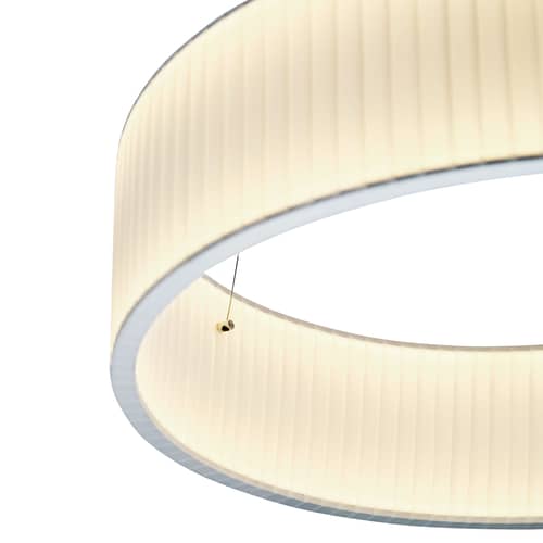 Suspension Ronde / LED - Ø 80 cm - Dix Heures Dix - Ø 80 cm / Tissu blanc - Aluminium, Tissu acrylique plissé