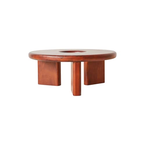 Table basse Conversation bois marron / Ø 85 x H 35 cm - HK LIVING - Manguier - Bois de manguier massif