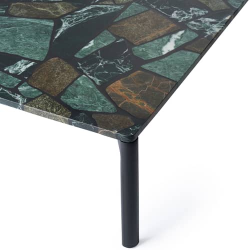 Table basse Smash marbre vert / 120 x 75 x H 34 cm - Tom Dixon - Vert - Aluminium, Marbre