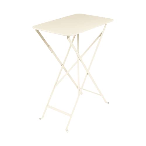Table pliante Bistro métal beige / 57 x 37 cm - 2 personnes - Fermob - Beige latte - Acier laqué