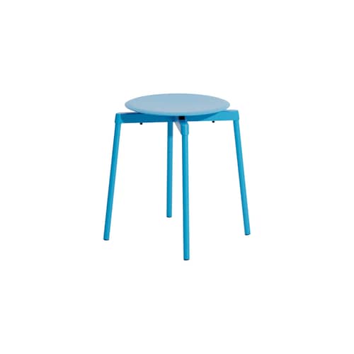 Tabouret empilable Fromme métal bleu / Aluminium - Petite Friture - Bleu ciel - Aluminium