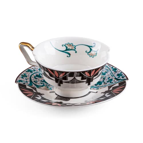 Tasse à thé Hybrid Aspero céramique multicolore / Set tasse + soucoupe - Seletti - Aspero - Porcelaine