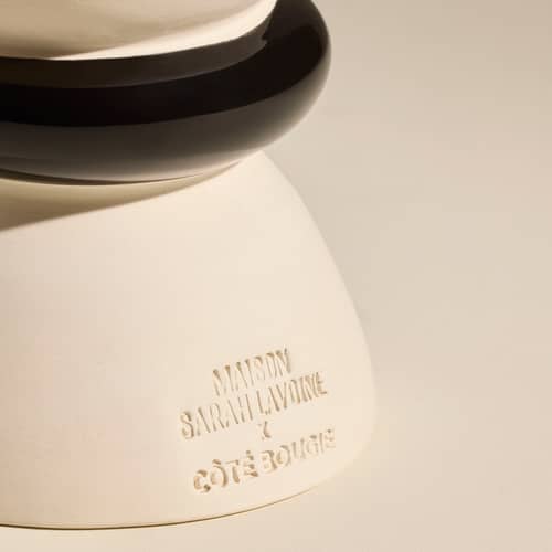 Bougie parfumée Tam tam céramique noir / Ø 15 x H 18 cm - Maison Sarah Lavoine - Noir / Senteur Oriental - Cire soja naturelle, Grès émaillé