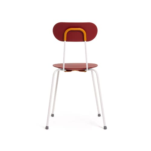 Chaise empilable Mariolina plastique rouge / Enzo Mari, 2002 - Magis - Bordeaux / Piètement blanc - Acier verni, Polypropylène