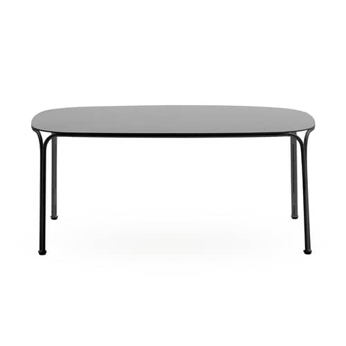 HiRay Coffee table metal black / Metal - 90 x 59 cm - Kartell - Black - Painted galvanized steel