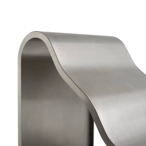 Fauteuil Dream View Bench métal argent / L 60 cm - Muuto - Acier brossé - Acier inoxydable brossé